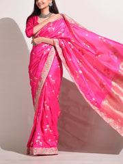 Pink Dola Silk Banarasi Saree