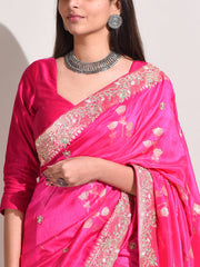 Pink Dola Silk Banarasi Saree