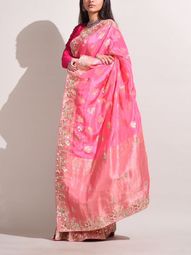 Pink Dola Silk Banarasi Saree