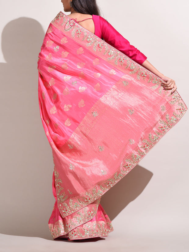 Pink Dola Silk Banarasi Saree