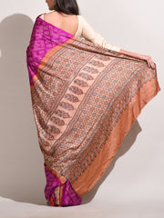 Purple Silk Bandhani Saree