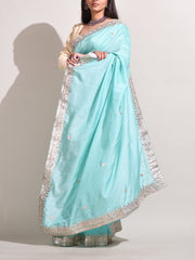 Sky Blue  Silk Gotta Patti Saree