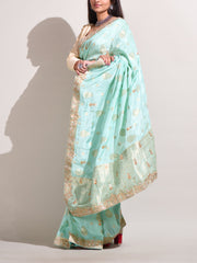 Sky Blue  Silk Gotta Patti Saree