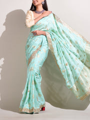 Sky Blue  Silk Gotta Patti Saree