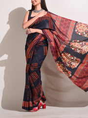 Blue Cotton Silk Saree