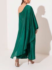 Emerald Green One Shoulder Pant Set