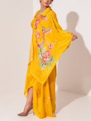 Mustard Yellow Asymmetric Jacket Set