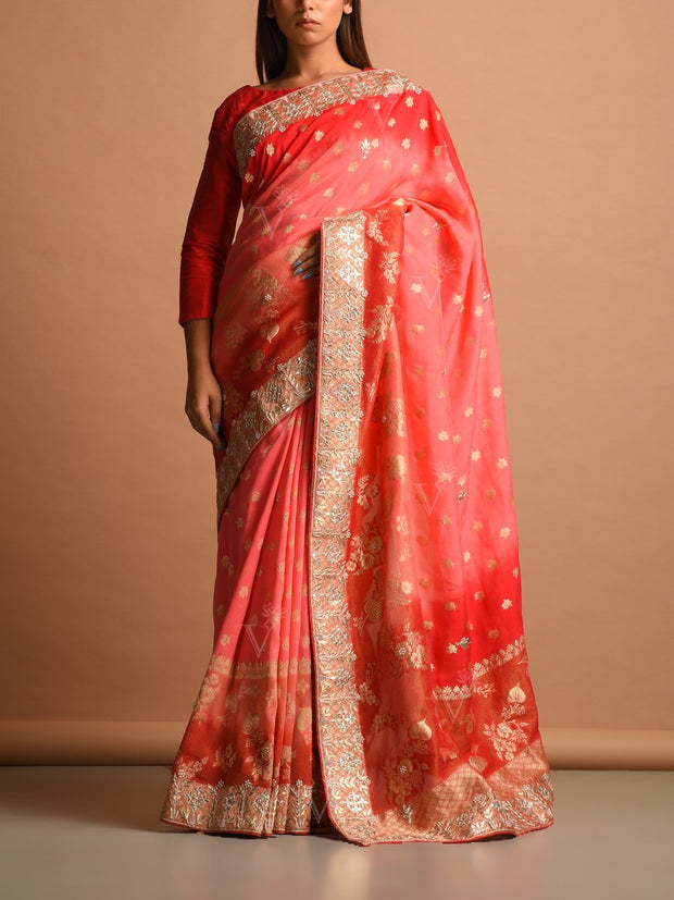 Saree, Sarees, Sari, Traditional, Traditional wear, Traditional outfit, Leheriya, Leheriya saree, Georgette, Georgette saree, Festive wear, Jaipuri, Rajasthani