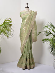 Green Banarasi Gotta Patti Saree