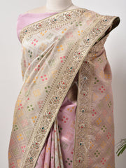 Peach Banarasi Gotta Patti Saree