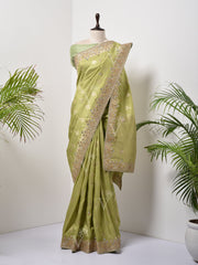 Green Banarasi Gotta Patti Saree