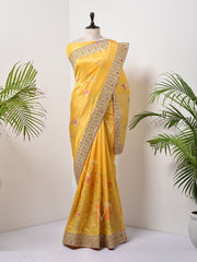 Yellow Banarasi Gotta Patti Saree