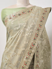 Green Banarasi Gotta Patti Saree