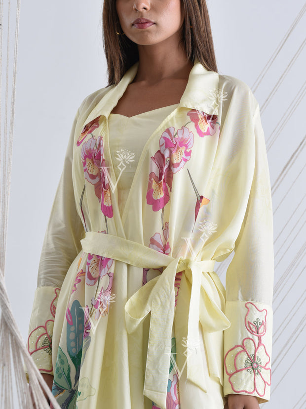 Lemon Vasansi Silk Jacket Set