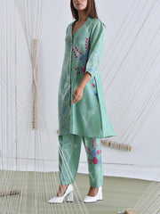 Green Vasansi Silk Pant Set