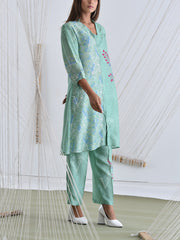 Green Vasansi Silk Pant Set