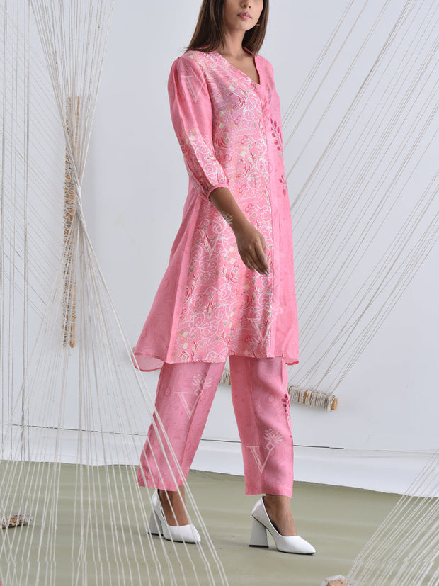 Pink Vasansi Silk Pant Set