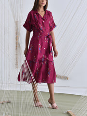 Wine Vasansi Silk Dress