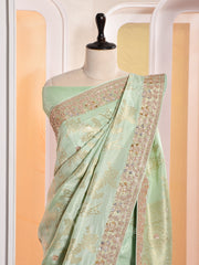 Sea Green Banarasi Gotta Patti Saree