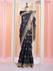 Blue Banarasi Gotta Patti Saree