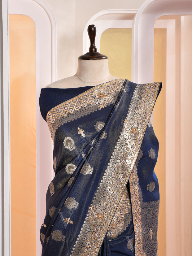 Blue Banarasi Gotta Patti Saree