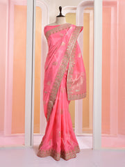 Pink Banarasi Gotta Patti Saree