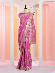 Mouve Banarasi Silk Gotta Patti Saree