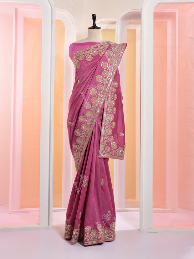 Mouve Vasansi Silk Gotta Patti Saree