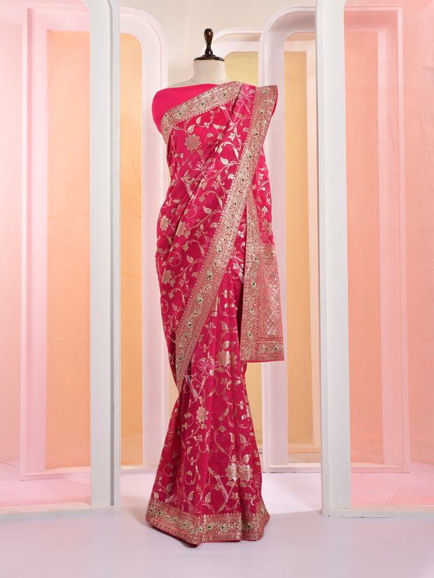 Rani Banrasi Organza Gotta Patti Saree