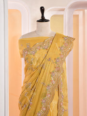 Mustard Tissue Gotta Patti Saree