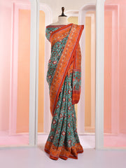 Green Vasansi Silk Gotta Patti Saree