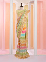 Multi Color Georgette Gotta Patti Saree