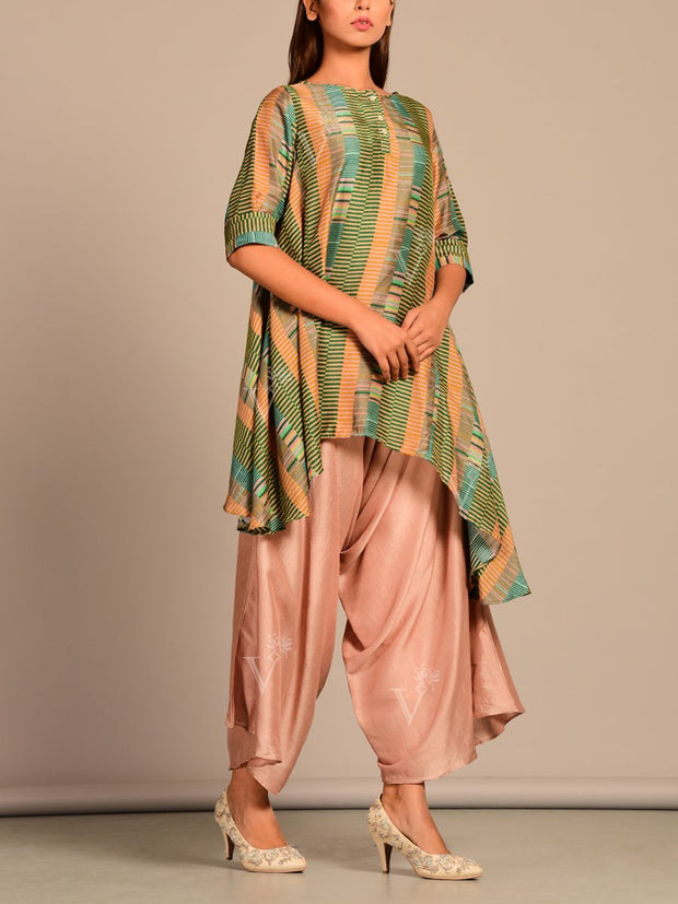 Green Printed Kurta Set