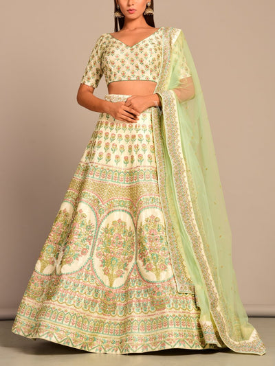 Lehenga, Lehenga set, Lehengas, Printed, Pearl brush, Traditional, Traditional wear, Traditional outfit, Light weight