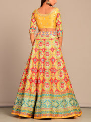 Yellow Patola Handcrafted Lehenga Set