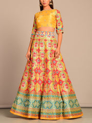 Yellow Patola Handcrafted Lehenga Set