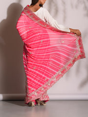 Pink Leheriya Gotta Patti Saree