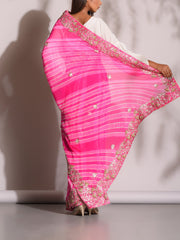 Pink Leheriya Gotta Patti Saree