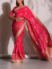 Pink Banarasi Gotta Patti Saree