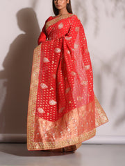 Red Banarasi Gotta Patti Saree