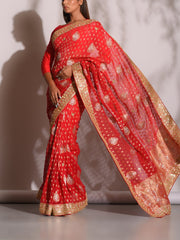 Red Banarasi Gotta Patti Saree