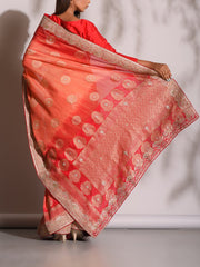 Peach Banarasi Gotta Patti Saree