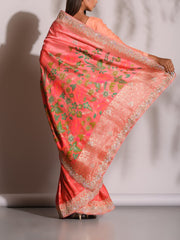 Pink Banarasi Gotta Patti Saree