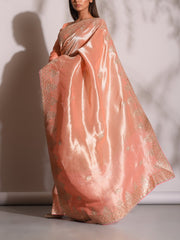 Peach Banarasi Gotta Patti Saree