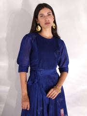 Mid-night Blue Vasansi Silk Jumpsuit