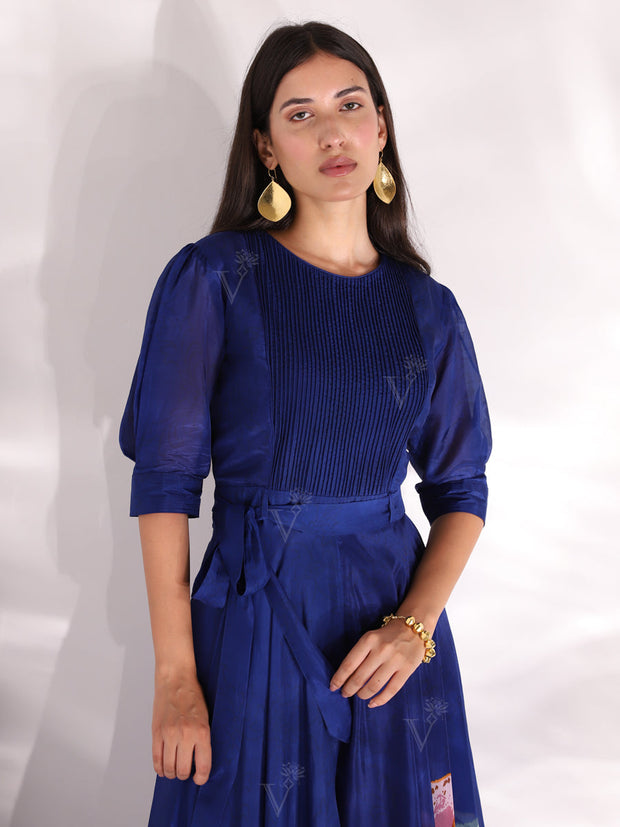 Mid-night Blue Vasansi Silk Jumpsuit