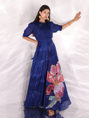 Mid-night Blue Vasansi Silk Jumpsuit