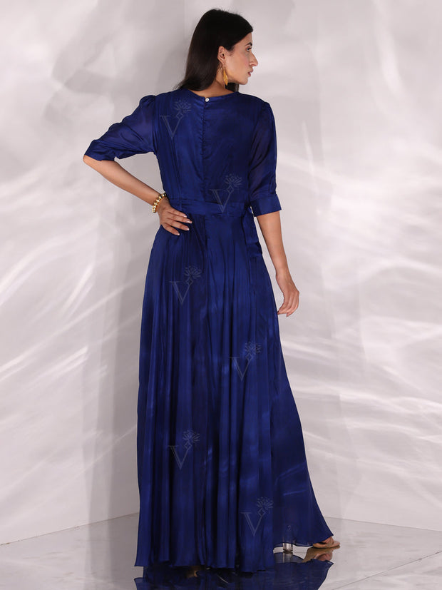 Mid-night Blue Vasansi Silk Jumpsuit