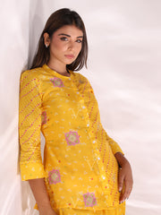 Yellow Vasansi Silk Co-ord Set