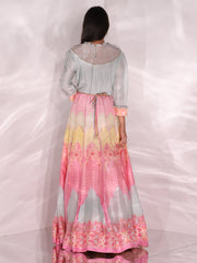 Pastel Vasansi Silk Printed Anarkali Gown